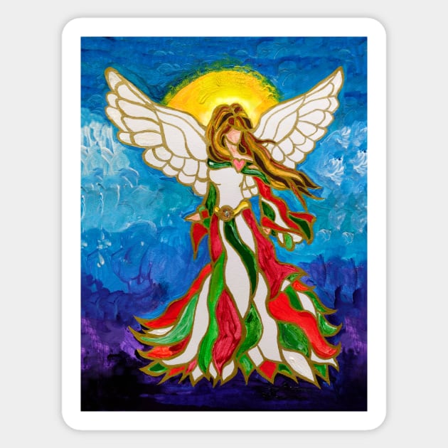 Italian Guardian Angel Princess Sticker by Art by Deborah Camp